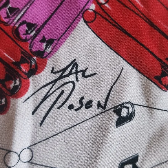 Zac Posen X Target Pink Red White Safety Pin Paisley Print Silk Blend Scarf - Picture 4 of 5